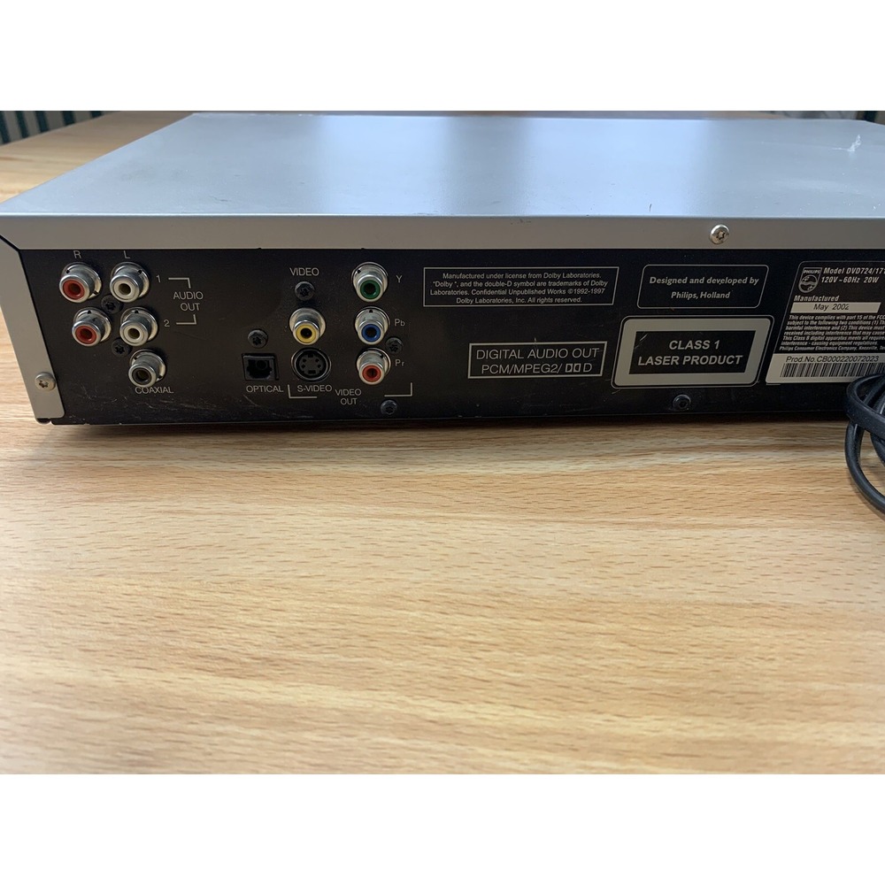Phillips DVD Player Silver DVD724 Remote Included - Picture 10 of 12